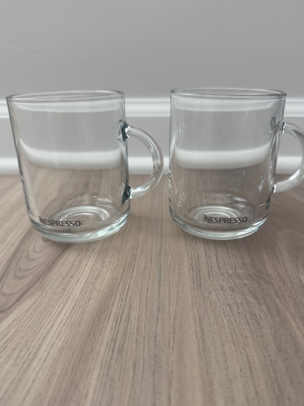 Nespresso Clear Glass Mugs - Transparent Set of 2